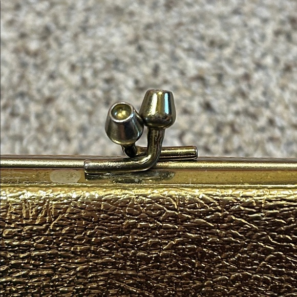 Vintage Gold Glitter Metallic Clutch Evening Bag - Picture 8 of 14